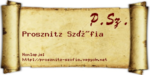 Prosznitz Szófia névjegykártya
